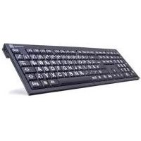 LogicKeyboard XL Print PC Slim Line NERO - Tastatur - USB - Deutsch - Weiß auf Schwarz - mit LogicLight