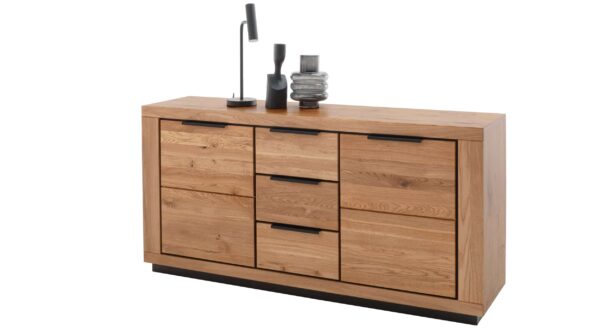 Massivart Sideboard mit 3 Schubladen Wildeiche geölt 163 cm - GRENO