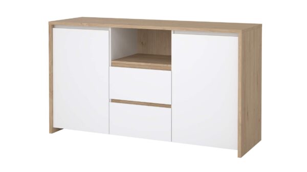 Die Möbelfundgrube Sideboard mit Schublade weiß - Jackson Hickory 149 cm - NEXT