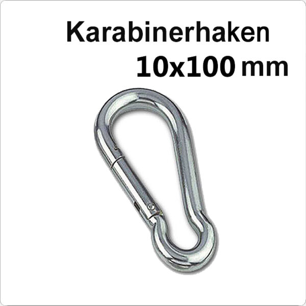 WASI Edelstahl Karabinerhaken - 10x100mm