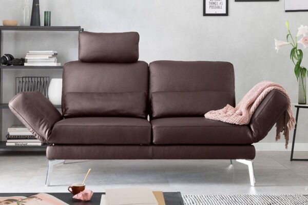 KAWOLA Sofa HURRICANE 2-Sitzer Leder braun