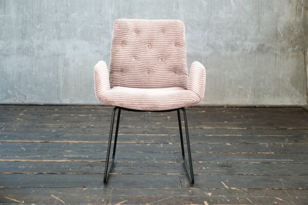 KAWOLA Stuhl NEW CHARME Esszimmersessel Cord rosa