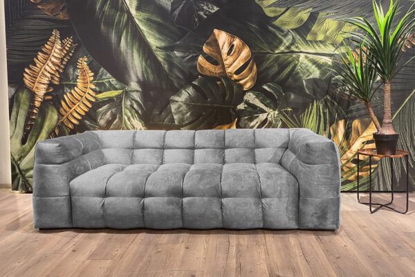 KAWOLA Sofa ROSARIO Velvet hellgrau