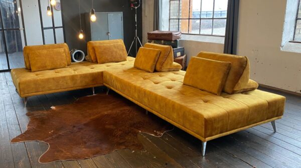 KAWOLA Sofa WIOLO Ecksofa velvet cognac