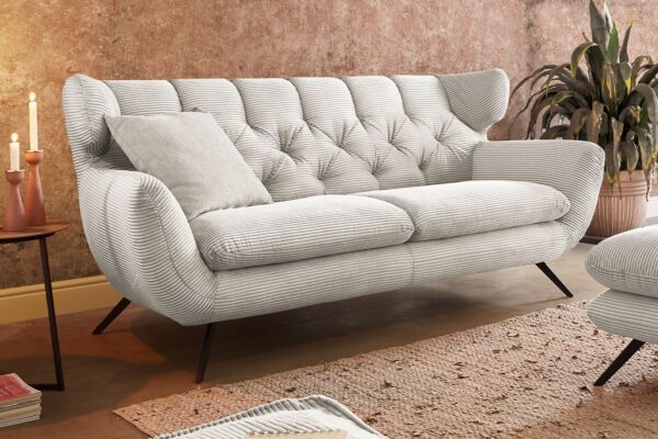 KAWOLA Sofa CHARME Cord cremeweiß