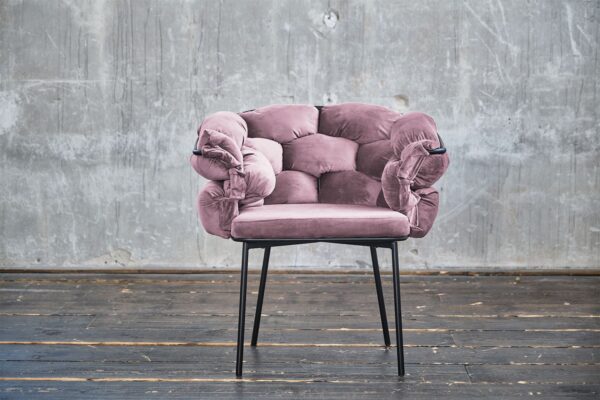 KAWOLA Stuhl MONTY Designstuhl Velvet rosa