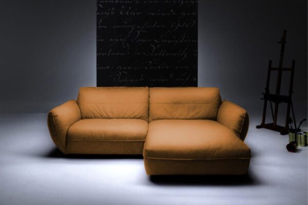 KAWOLA Sofa DAVITO Ecksofa Leder cognac