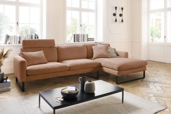 KAWOLA Sofa RICARDA Ecksofa Cord rost