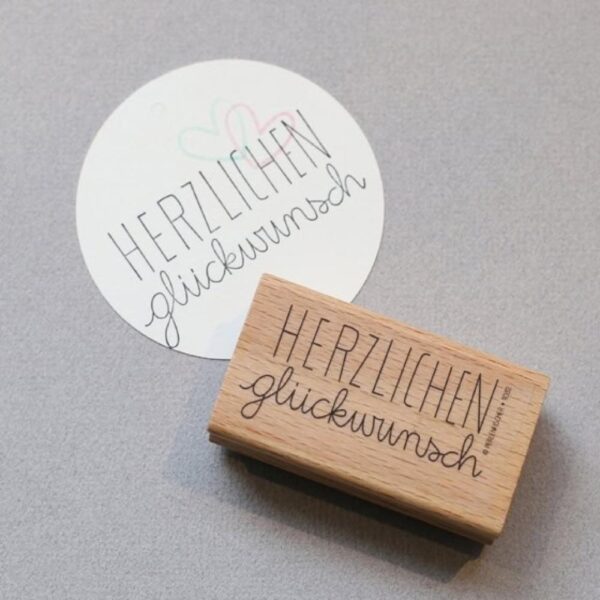 Perlenfischer Perlenfischer Text-Stempel HERZLICHEN GLÜCKWUNSCH