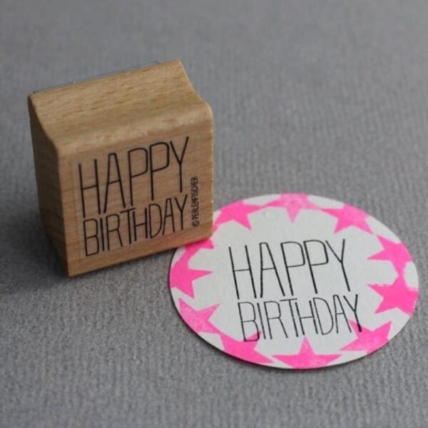 Perlenfischer Perlenfischer Text-Stempel: HAPPY BIRTHDAY Block