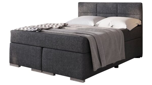 Massivart Boxspringbett 140 x 200 cm grau Stoffbezug - ONE