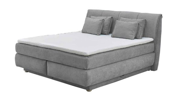 Die Möbelfundgrube Boxspringbett 180 x 200 cm - H3/H4 grau Bettkasten - CARLA