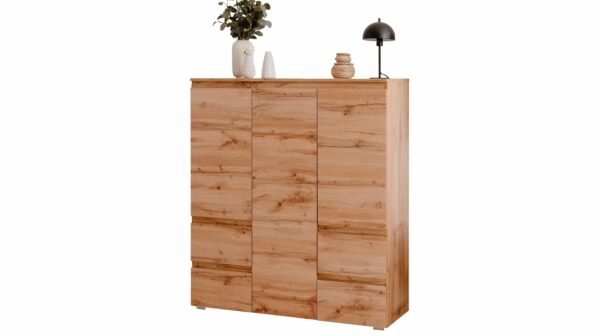 Die Möbelfundgrube Highboard mit Schubladen - Honig Eiche 116 cm - IMAGE