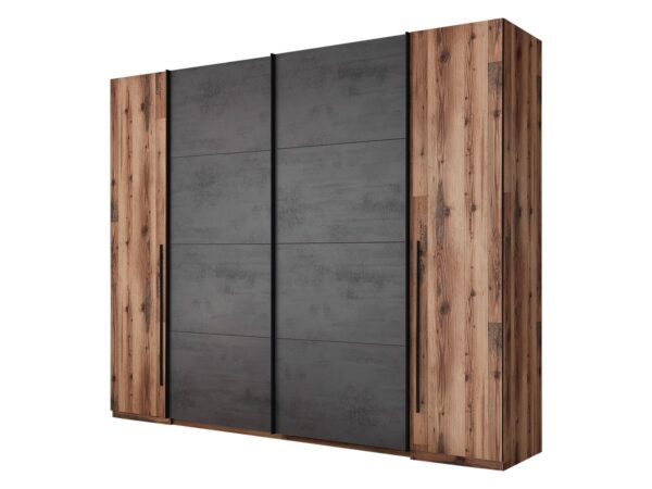 Die Möbelfundgrube Kleiderschrank Alpine Lodge - grau Schwebetürenschrank 312 cm - SARNIA