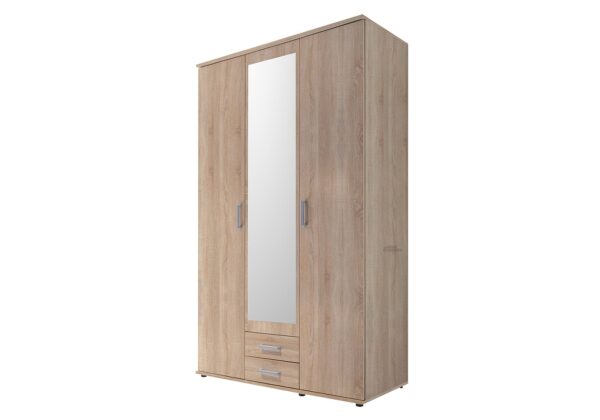 Die Möbelfundgrube Kleiderschrank mit Spiegel - Sonoma Eiche - 120 cm - KARL