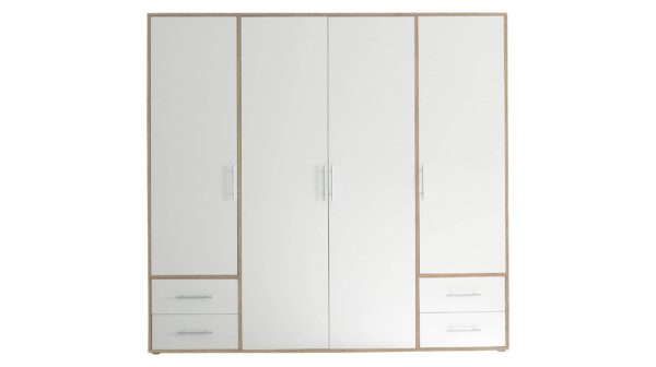 Die Möbelfundgrube Kleiderschrank weiß - Sonoma Eiche - 206 cm - VALBORG