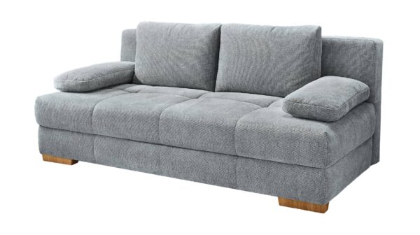 Massivart Schlafsofa mit Bettkasten grau 203 cm Dauerschläfer - CALLI