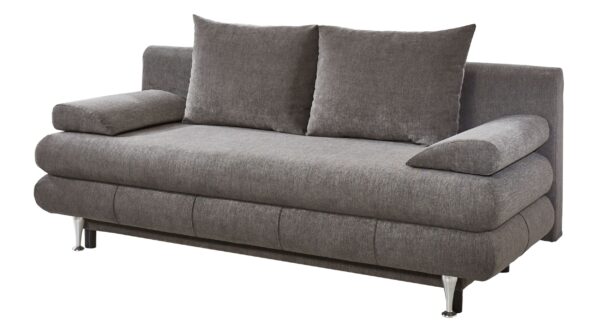 Massivart Schlafsofa mit Bettkasten taupe 196 x 92 cm - BENFELD