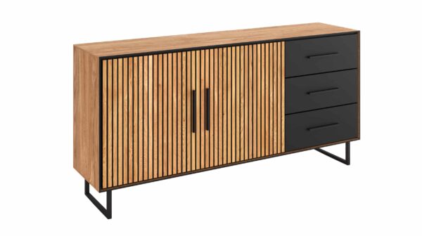 Massivart Sideboard mit Schubladen Eiche geölt 163 cm - BELLA