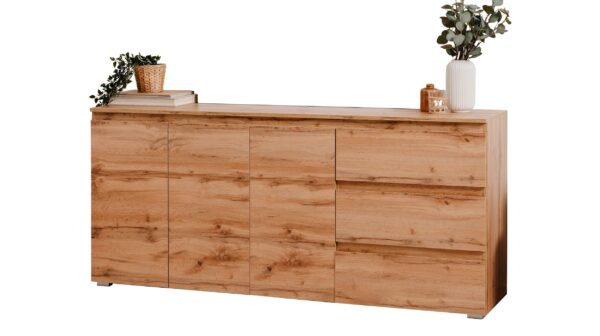 Die Möbelfundgrube Sideboard mit Schubladen Honig Eiche 179 cm - IMAGE