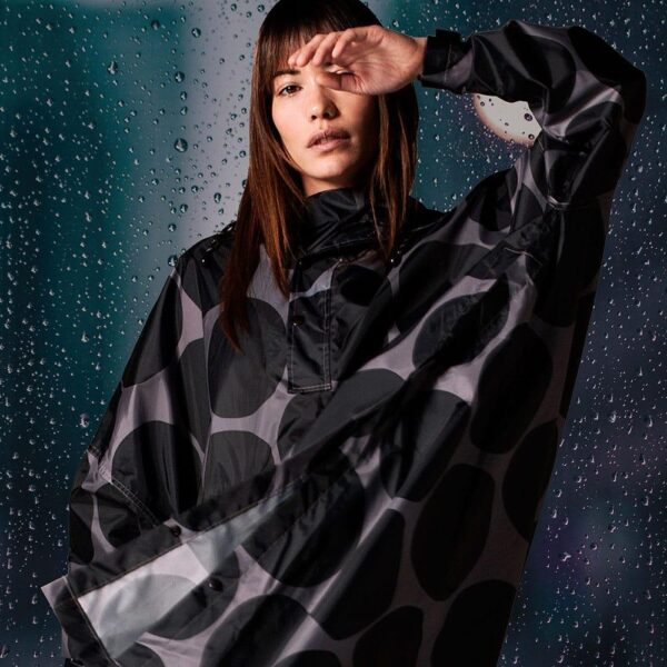 Rainkiss Rainkiss Poncho BLACK POLKA