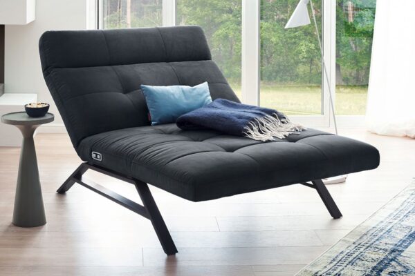 KAWOLA Doppelliege AMERIVA Relaxliege Maxi Velvet schwarz