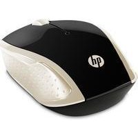 HP 200 - Maus - rechts- und linkshändig - optisch - drahtlos - 2.4 GHz - kabelloser Empfänger (USB) - seidengold - für HP 15 (2HU83AA)