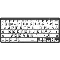 Logickeyboard XL-Print Black on White Tastatur RF Wireless + Bluetooth AZERTY Französisch Schwarz (LKB-LPBW-BTON-FR)