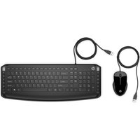 HP Pavilion Pavillon Tastatur und Maus 200 - Volle Größe (100%) - Kabelgebunden - USB - Mechanischer Switch - Schwarz - Maus enthalten (9DF28AA)