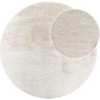 Flauschiger-Teppich Solina creme 80 cm rund