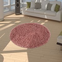 Shaggy-Teppich Trista pink 160 cm rund