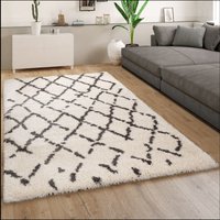 Hochflor-Teppich Mahara grau 60x90 cm