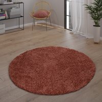 Hochflor-Teppich Poppy rost 120 cm rund