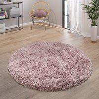 Hochflor-Teppich Milan lila 120 cm rund