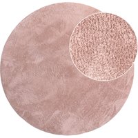 Flauschiger-Teppich Solina pink 200 cm rund