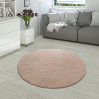 Fellteppich Fluffy beige 80 cm rund