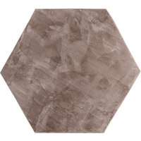 Flauschiger-Teppich Solina taupe 150x170 cm sechseckig