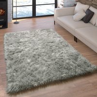 Hochflor-Teppich Playara grau 80x150 cm