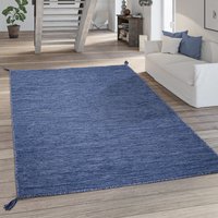 Handgewebter Kelim Kilian navy-blau 60x110 cm