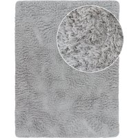 Hochflor-Teppich Silvana silber 120x170 cm