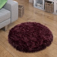 Hochflor-Teppich Playara lila 30 cm rund