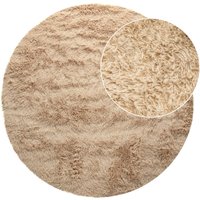 Hochflor-Teppich Silvana beige 80 cm rund