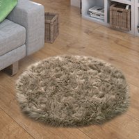 Hochflor-Teppich Playara beige 45 cm rund