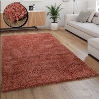 Hochflor-Teppich Poppy rost 60x100 cm