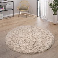 Hochflor-Teppich Milan beige 120 cm rund