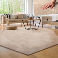 Teppich Calissa beige 150x170 cm sechseckig