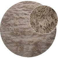 Hochflor-Teppich Silvana taupe 80 cm rund