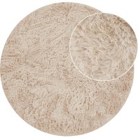 Hochflor-Teppich Silvana creme 120 cm rund