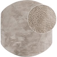 Flauschiger-Teppich Solina beige 180x200 cm oval