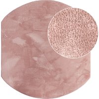 Flauschiger-Teppich Solina pink 180x200 cm oval